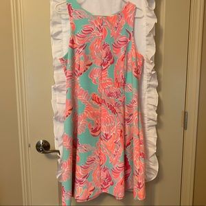 Lilly Pulitzer dress poolside blue  love birds L🌺
